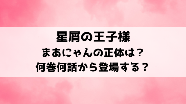 星屑の王子様まあにゃんの正体は？何巻何話から登場するのかもご紹介！